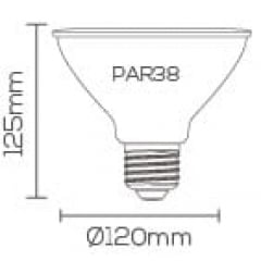 LAMPADA PAR 38 LED 15W IP65 BR QUENTE E27 USO EXT. INMETRO